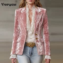 Fashion Turn Down Collar Long Sleeve Velvet Coat Women Autumn Winter Jackets For Women Blazers Female Elegant Button Outerwear