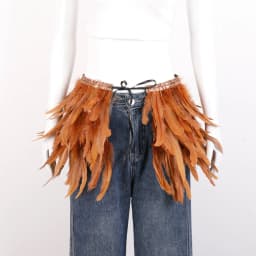 Mardi Gras Feather skirt Halloween costume party mini skirt stage performance props accessories in various colors