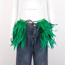 Mardi Gras Feather skirt Halloween costume party mini skirt stage performance props accessories in various colors