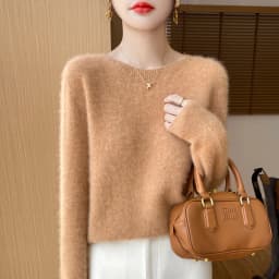 2025 autumn and winter new pullover wool sweater women's 100% pure wool sweater round-neck thickened cashmere undershirt