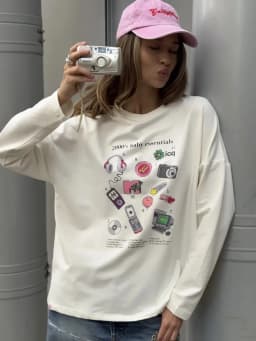 100% Cotton Women's New O-neck Long Sleeve T - Shirt Soft Fabric Oversized Trendy Knot Front Spring Autumn Fashion Printed Tops