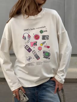 100% Cotton Women's New O-neck Long Sleeve T - Shirt Soft Fabric Oversized Trendy Knot Front Spring Autumn Fashion Printed Tops