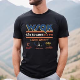 WSQK THE SQUAWK 94.5 Shirt Vintage Radio Tee Scifi Tshirt Graphic T Shirts Aesthetic Clothes Cotton Short Sleeve Unisex T-shirt