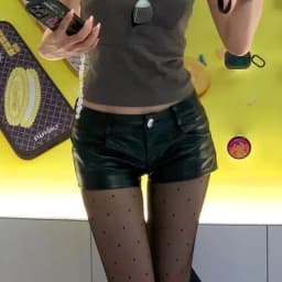 Spice Girl Low Waist PU Leather Super Shorts Women's Nightclub Black Hip Slim Booty Shorts
