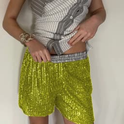 New Style Women's Suit Loose Casual Sequin Patchwork Long Sleeve Shirt Shorts Pants Set Fashion Women 2025 New BAP7