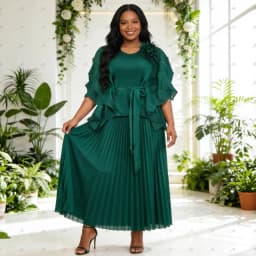 Miyake Loose Irregular Lace-up Two-piece Set Temperament Casual Pleated Women's African Suit 2026 New