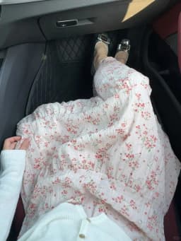 Sweet Floral Chiffon Long Skirt Women High Waist Fashion Elegant Loose Skirts Korean Chic Casual Female Summer Soft Long Skirts