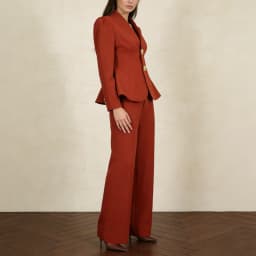 TWOTWINSTYLE Solid Spliced Buttons Two Piece Set Female V Neck Long Sleeve Jacket Office Commute Women's Trousers Set Autumn New