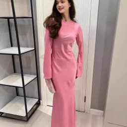 Summer Woman Dress Round Neck High Waist Black Pencil Dress Emerald Green Elegant Women's Evening Party Maxi Length Silky