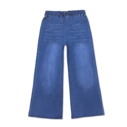 High Waist Wide Leg Denim Pants Elastic Drawstring Waist Loose Fit Jeans Casual Long Trousers for Plus Size Women 6XL 7XL 8XL9XL