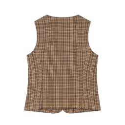 Vintage Plaid 2 Piece Set Women Casual Single Breasted Vest Top and Drawstring Wide Leg Pants Suits Elegant Female Match Sets