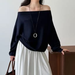 Off Shoulder Knit Pullover for Women Sexy Long Sleeve Autumn Casual Sweater Top