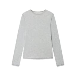 Silk Wool Blend O Neck Long Sleeve Tee for Women Pink Thin Casual Summer Top
