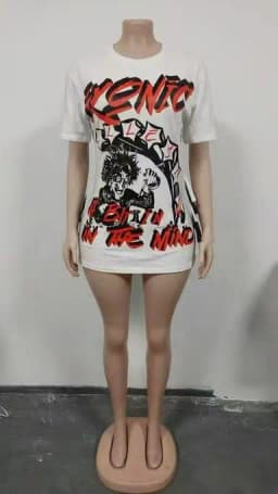 STYLISH LADY Hip Hop Graphic Print T Shirt Dress 2026 Women Long Sleeve Splice Loose Mini Dress Streetwear Oversized Tee Dress