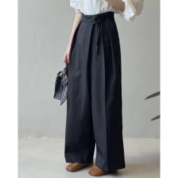 Johnature Casual Korean Asymmetrical Slant Front Tie Wide-leg Pants Women High-waisted Versatile Straight-leg Casual Pants