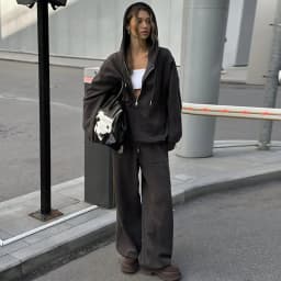 Hooded Zipper Long Sleeved Coat with Wide Leg Pants Women's Outfits Autumn Loose Sportswear Street Style Casual Two Piece Set
