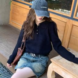 2026 Chic Turn Down Collar Knitted Sweaters Women Button Up Solid Color Sweater Pullovers Woman Korean Long Sleeve Jumpers Mujer