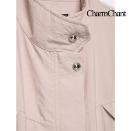 CHARMCHANT Women's Stand Collar Windbreaker Adjustable Drawstring Waist Loose Fit Lightweight Jacket Spring Summer 2026