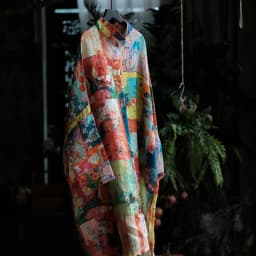 100% Ramie Women Casual Long Shirt New Arrival 2026 Autumn Vintage Style Floral Print Loose Comfortable Female Shirt Dress M2911