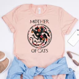 2020 Mother Of Cats Shirt Floral GOT T-Shirt Cute Floral Cat tshirt Cat Lover Tees