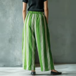 Women Stripe Linen Harem Pants High Waist Pleated Loose Wide Leg Trousers Boho Casual Baggy Palazzo Pants Pantalones De Mujer