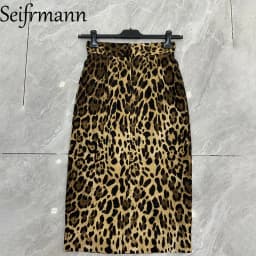 Seifrmann Casual printed silk skirt high waist versatile skirt 2026 autumn fashion women's new style