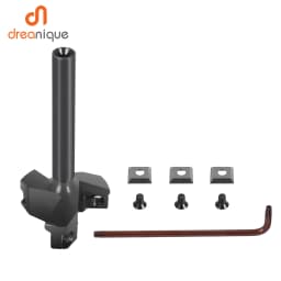 Dreanique 3-Flute Wood Planer Bit 35mm 60mm Cutting Diameter 8mm 12mm Shank Spoilboard Surfacing Router Bit Insert Carbide Slab