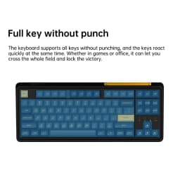 FL·ESPORTS CMK87-SAM Three-Mode Keyboard Full-Key Hot Swap 87-Key 2.4G Wireless Bluetooth Wired Mechanical Keyboard PBT Keycap
