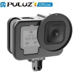 PULUZ for GoPro HERO13 12 11 10 9 Black Housing Shell CNC Aluminum Alloy Protective Cage with Insurance Frame & 52mm UV Lens