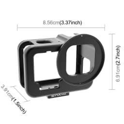 PULUZ for GoPro HERO13 12 11 10 9 Black Housing Shell CNC Aluminum Alloy Protective Cage with Insurance Frame & 52mm UV Lens