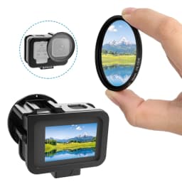 PULUZ for GoPro HERO13 12 11 10 9 Black Housing Shell CNC Aluminum Alloy Protective Cage with Insurance Frame & 52mm UV Lens
