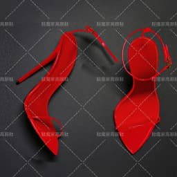 European and American style silver 12cm pointed straight buckle with sexy high-heeled shoes, women's slim heeled sandals