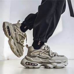 Men's Chunky Casual Sneakers Four Seasons Breathable Lightweight Outdoor Running Shoes Fashion Youth Soft-Sole Speed Sports Shoe