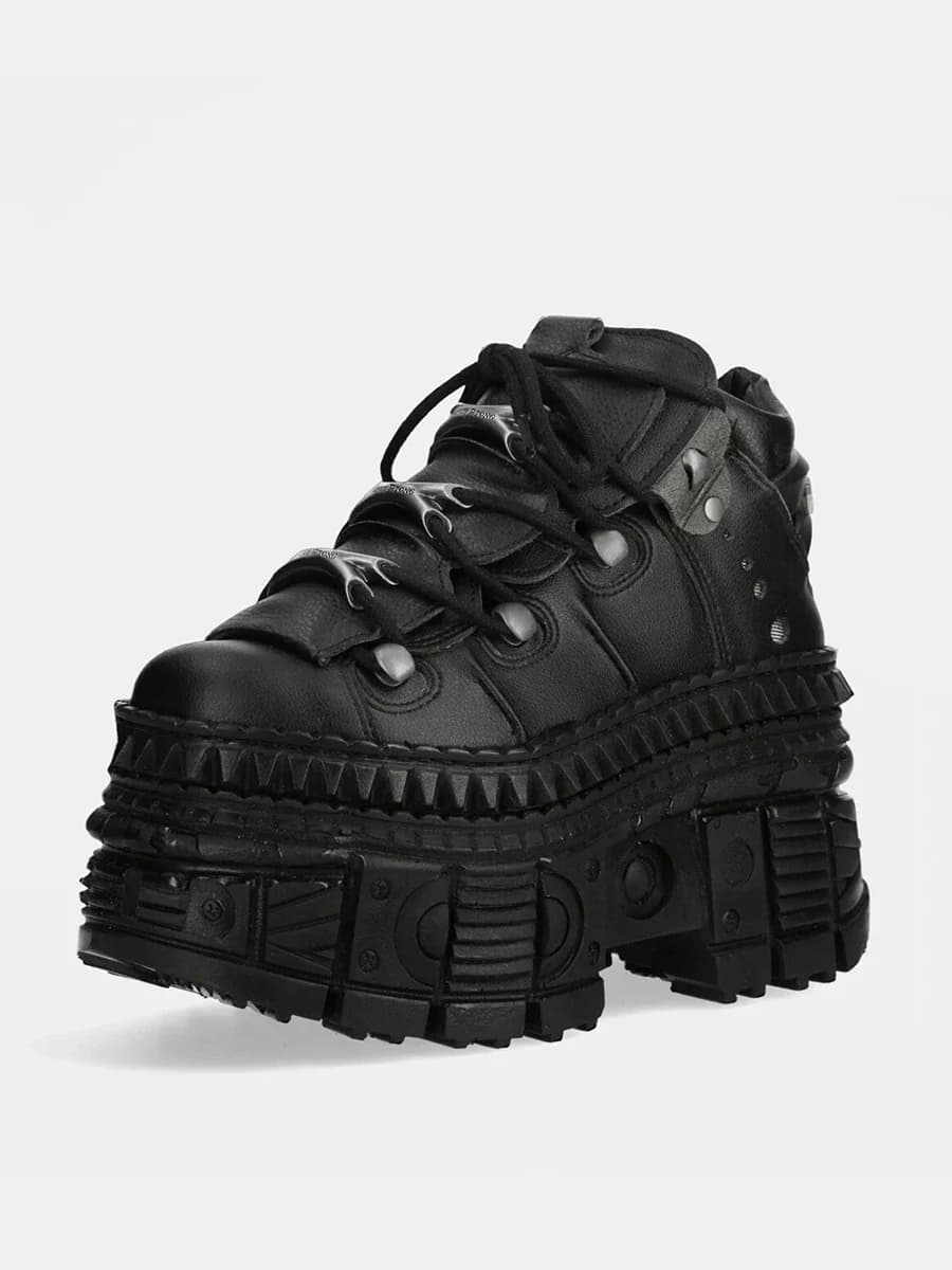 2025 Rock Locomotive Small Leather Goth Platform Retro Metal High-top Street Shooting Men and Women Same Single Shoes 10cm