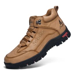 Men's High-Top Round-Toe Fashion Boots Lace-Up Outdoor Hiking Shoes Spring/Fall Thick-Sole Casual Oversized Men's Shoes