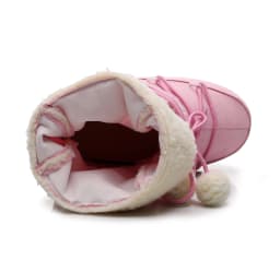 White Winter Boots Women Snow Boots Thick Sole Ski Boots Warm Mid-calf Platform Boots Slip-resistant Cotton Shoes Pink color