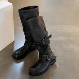 Eilyken Vintage Style Women Knee-High Boots Fashion Round Toe Belt Buckle Shoes Autumn Winter Long Botas Mujer
