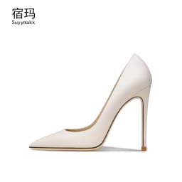 Luxury Heels for women 2025 Real Leather Elegant Women Shoes With Low Heel White Matte Pumps Pointed Ladies Prom Shoes Women