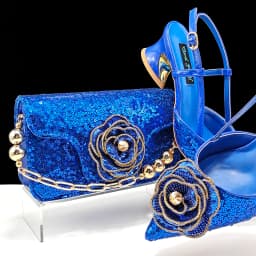 New Arrival Elegant Full of Rhinestone Flower Design Style White Color Party Wedding Pointed Toe Women Shoes and Bag Set