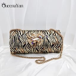 Queena Yan 2025 Women Elegant Gold High Heel Shoe and Matching Bag Set with Rhinestone Accents Stylish Peep Toe Design for Party