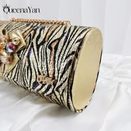 Queena Yan 2025 Women Elegant Gold High Heel Shoe and Matching Bag Set with Rhinestone Accents Stylish Peep Toe Design for Party