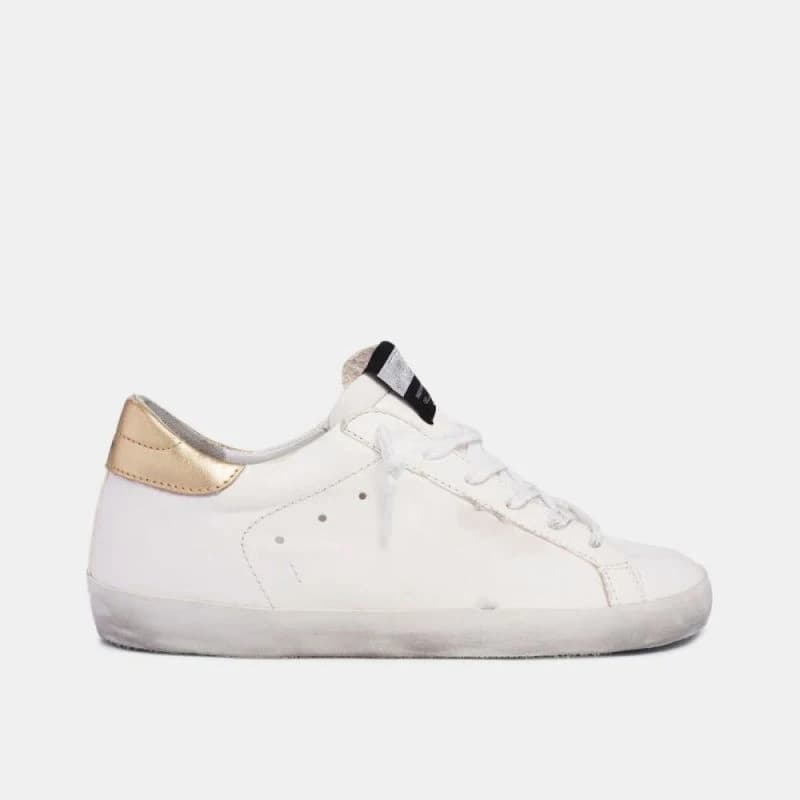 Women's Shabby and Dirty Sneakers Genuine Leather Sneakers Fashionable Casual Versatile White Shoes