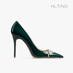 Luxury Woman Shoes Female Genuine Leather 2026 New Women Pumps Pointed Toe High Heels Rhinestone Light Party Ladies Shoes 10cm