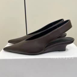 Pointed Toe Genuine Leather Wedges Single Shoes Women Shallow Mouth Solid Color Sandals Spring Summer Party Dress Shoes Pumps