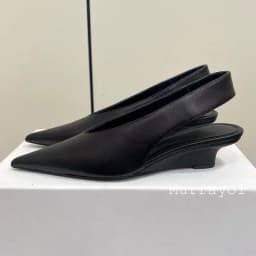 Pointed Toe Genuine Leather Wedges Single Shoes Women Shallow Mouth Solid Color Sandals Spring Summer Party Dress Shoes Pumps