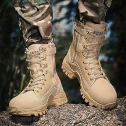 Men High-top Hiking Shoes Outdoor Shoes Non-Slip Casual Trekking Boots Hiking Boot Lace Up Hunting Tactical Trekking Sneakers