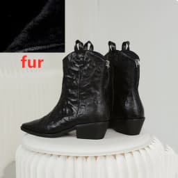 AIYUQI Women's Western Cowboy Boots Pointed Toe Women Ankle Boots and Short Boots Comfortable Female Boots for Autumn and Winter