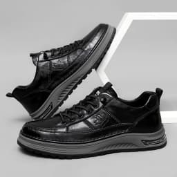 Luxury Genuine Leather Mens Casual Business Shoes High Quality Fashion Lace-up Office Dress Shoes Outdoor Running Men Sneakers