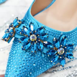 2025 Pointed Toe High Heels Shoes and Bags Set With Rhinestone for Women Wedding Party Elegant Luxury Fashion in Sky Blue