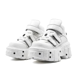 Gothic Ankle Rock Boots 2026 New Punk Style Women Shoes Lace-up White Platform Shoes Woman Metal Decor Woman Sneakers